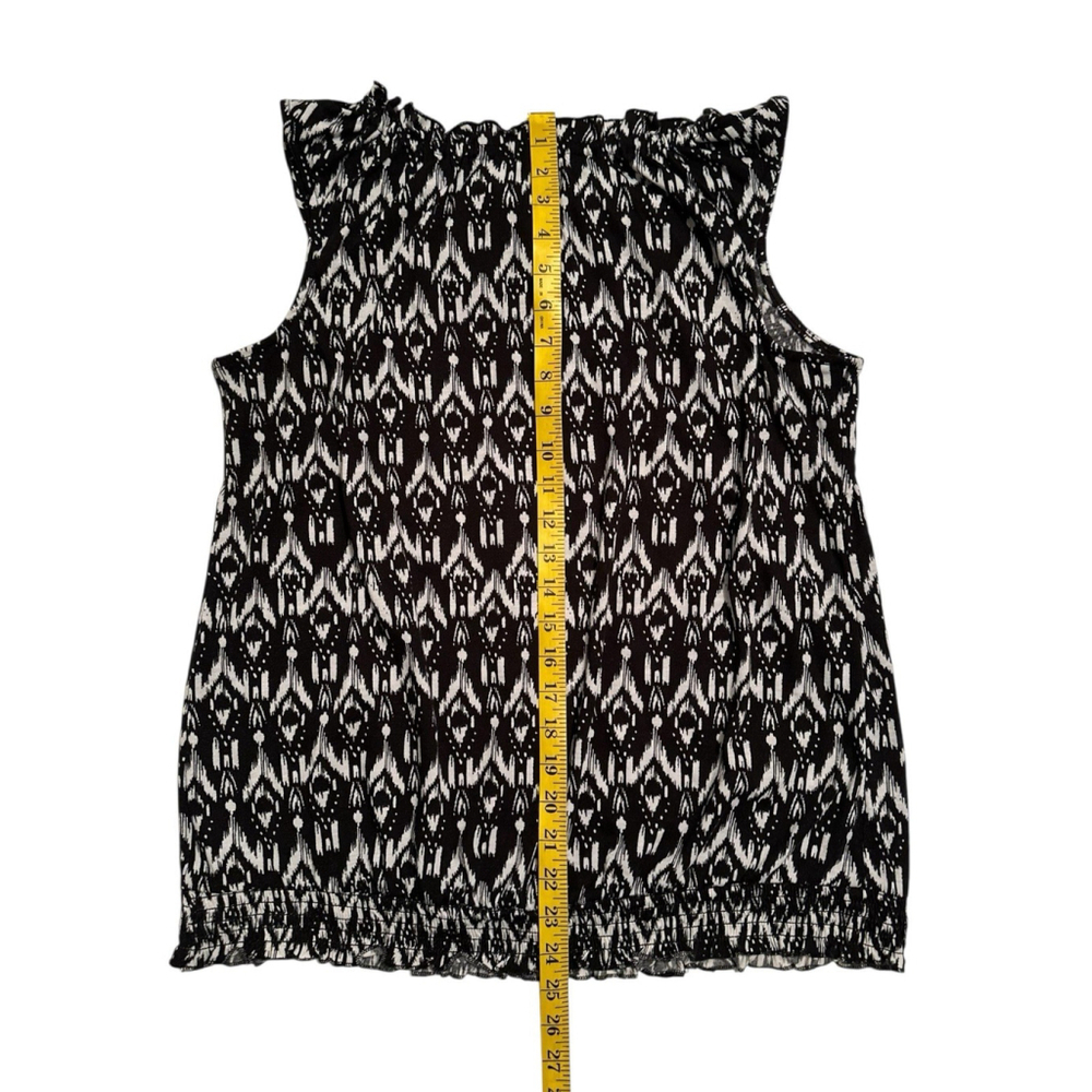 Faded Glory Smocked Blouse Womens 1X / 16W Black & White Summer Lightweight - Picture 9 of 12